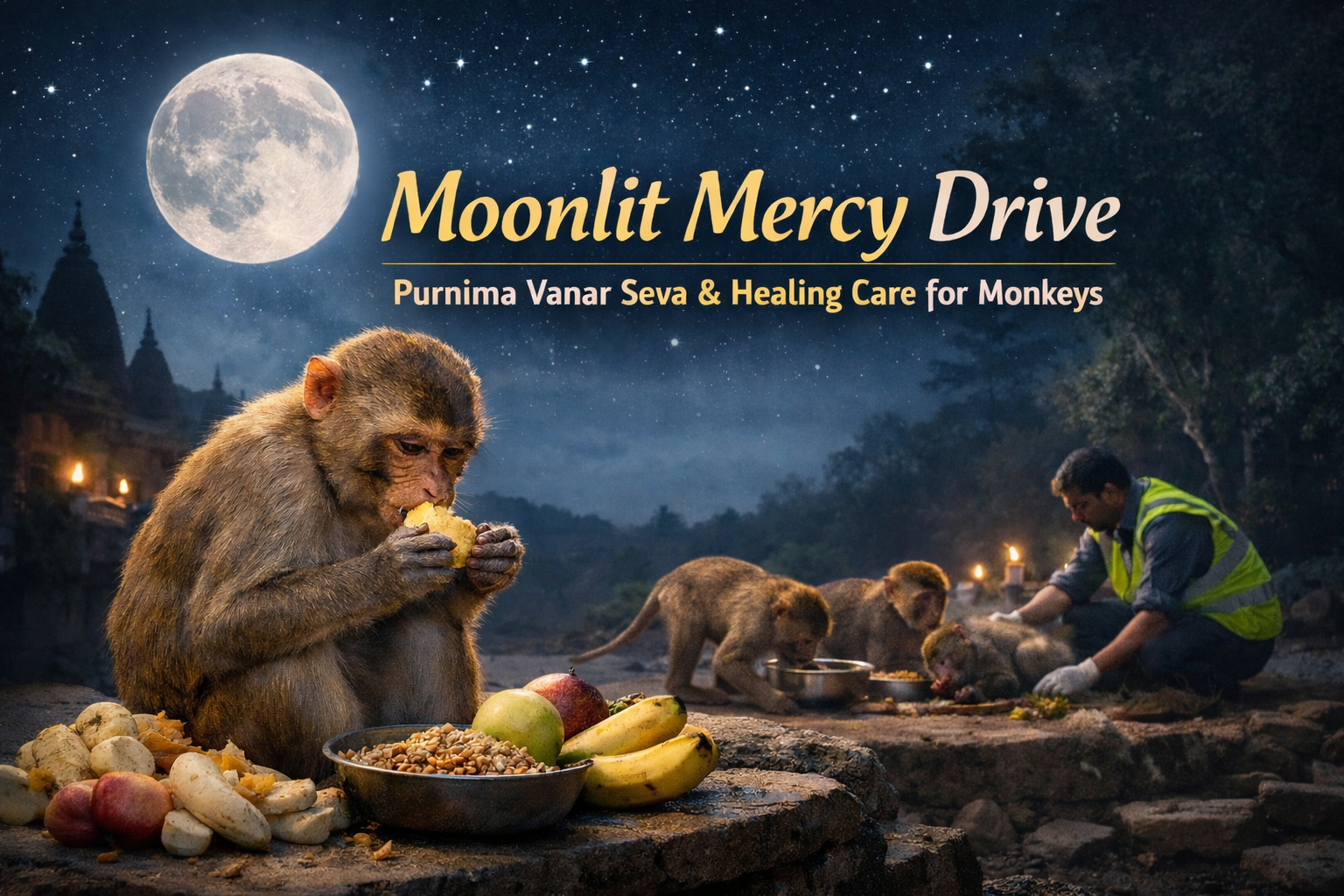 Full Moon Relief – Vanar Seva Feeding & Medical Care