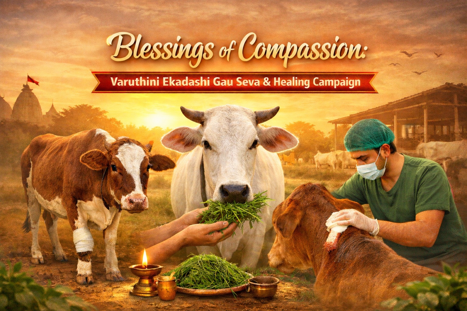 Blessings of Compassion: Varuthini Ekadashi Gau Seva and Healing